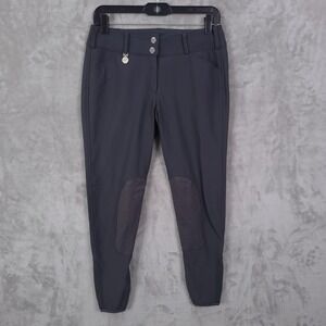 Pikeur Riding Pants Womens 40 Gray Breeches Knee Grip Stretch Made In Germany